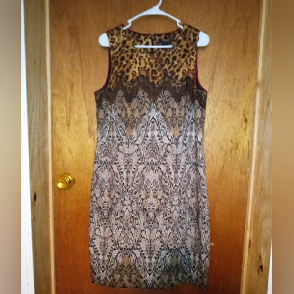 Size 14 Never Worn Sleeveless Ann Taylor Cheetah Print Knee Length Dress